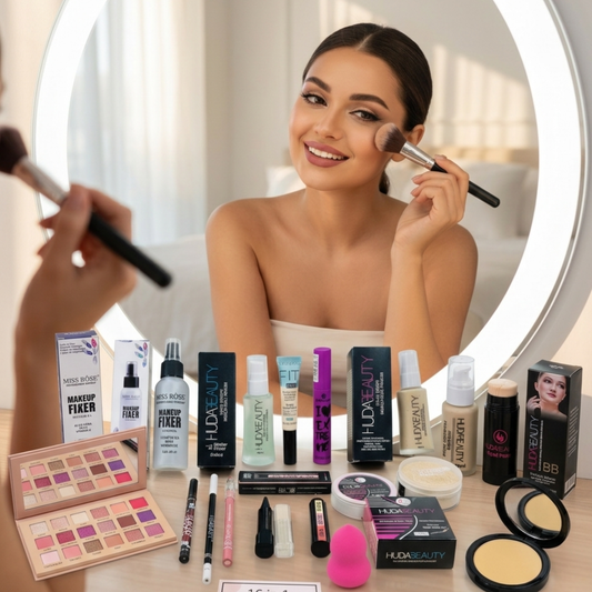 16 in 1 Professional Makeup Kit – Complete Beauty Set with Foundation, Concealer, Eyeshadow, Mascara, Primer & Lipsticks (Full Face Makeup Deal) 🔥 60% OFF – LAST DAY SALE
