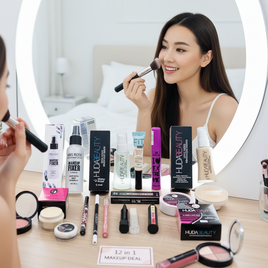 12 in 1 Makeup Kit – Complete Beauty Essentials Set with Primer, Foundation, Concealer, Mascara, Lipsticks & Setting Powder (12 Pcs Professional Makeup Deal) 🔥 60% OFF – LAST DAY SALE