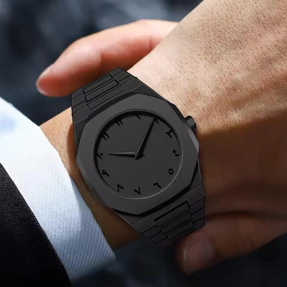 Men’s Carbon Fiber Arabic Dial Watch – Black Luxury Chronograph Wrist Watch for Men | Stylish Aura Designer Watch 🔥 60% OFF – LAST DAY SALE