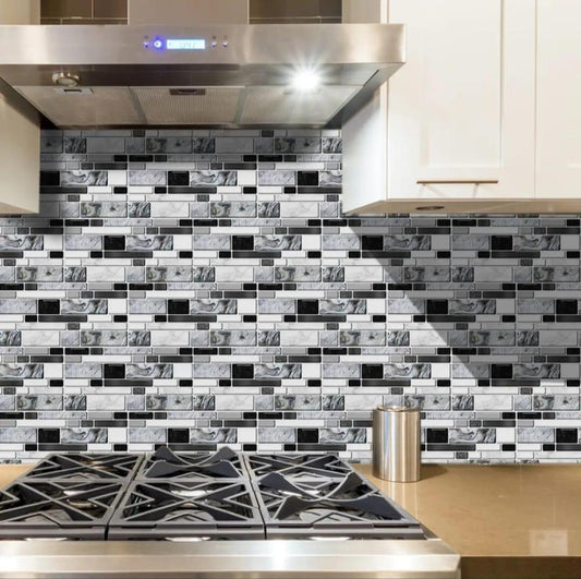 96 Pcs Marble Wall Stickers – Self Adhesive Peel & Stick Mosaic Tiles for Kitchen, Bathroom & Home Decor Pakistan (Waterproof Vinyl Wall Tiles) 🔥 60% OFF – LAST DAY SALE