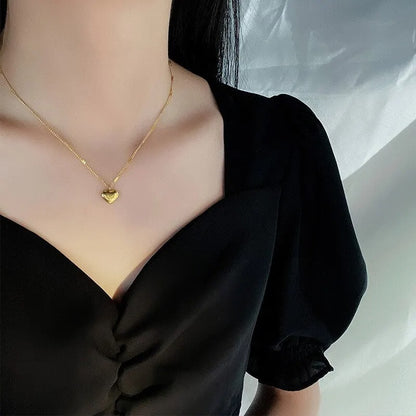Stainless Steel Heart Pendant Necklace for Women – Gold Love Heart Necklace | Elegant Adjustable Chain Fashion Jewelry for Girls Pakistan 🔥 68% OFF