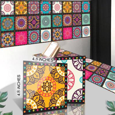 Self Adhesive Stickers Pack of 12 – Multicolor Decorative Tile Stickers | Waterproof Removable Home Decor Stickers 🔥 60% OFF – LAST DAY SALE