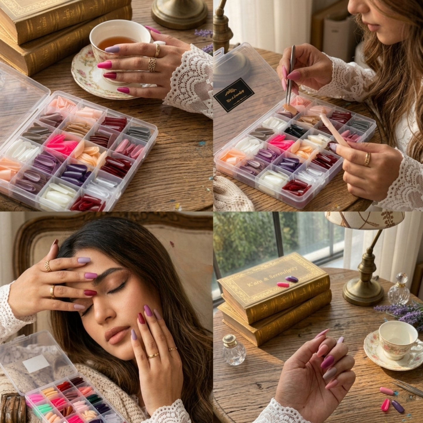 576 Pcs Professional Fake Nails Set with Nail Glue – Multicolor ABS Acrylic Artificial Nails for Manicure, Nail Extensions & Nail Art 🔥 Upto 68% OFF
