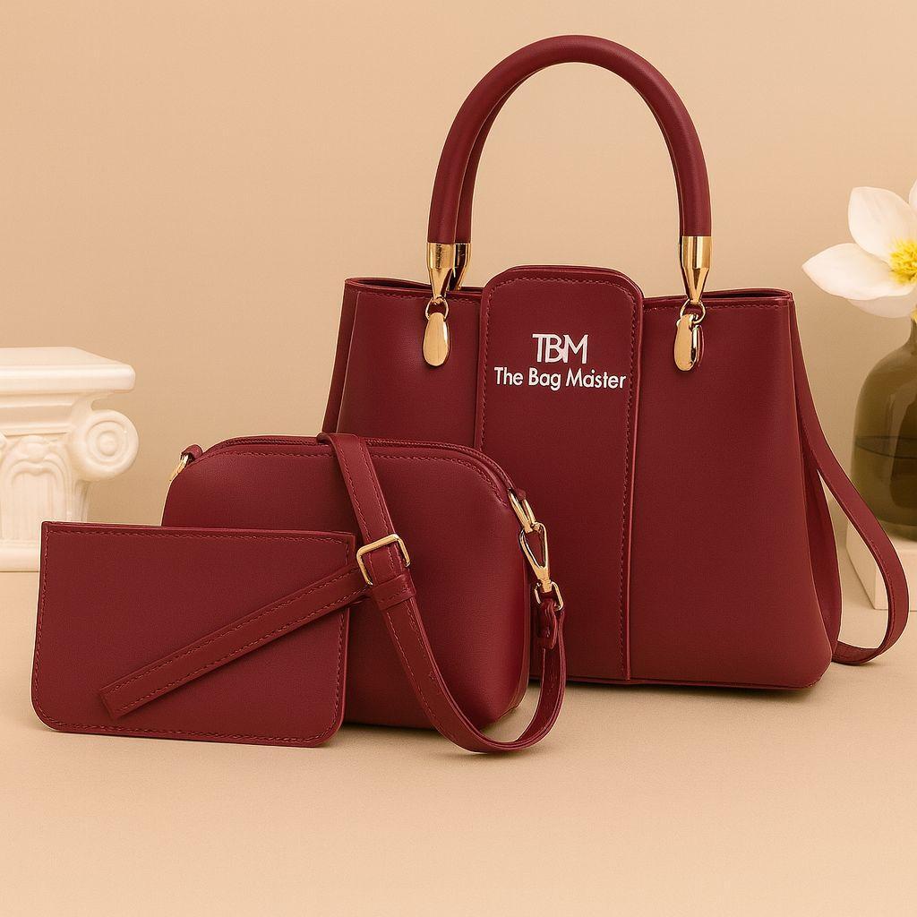 3 Pcs Girls Rexine Handbag Set in Maroon Color
Stylish Girls Mini Tote and Shoulder Bag Set
Plain Rexine Handbag Set for Girls