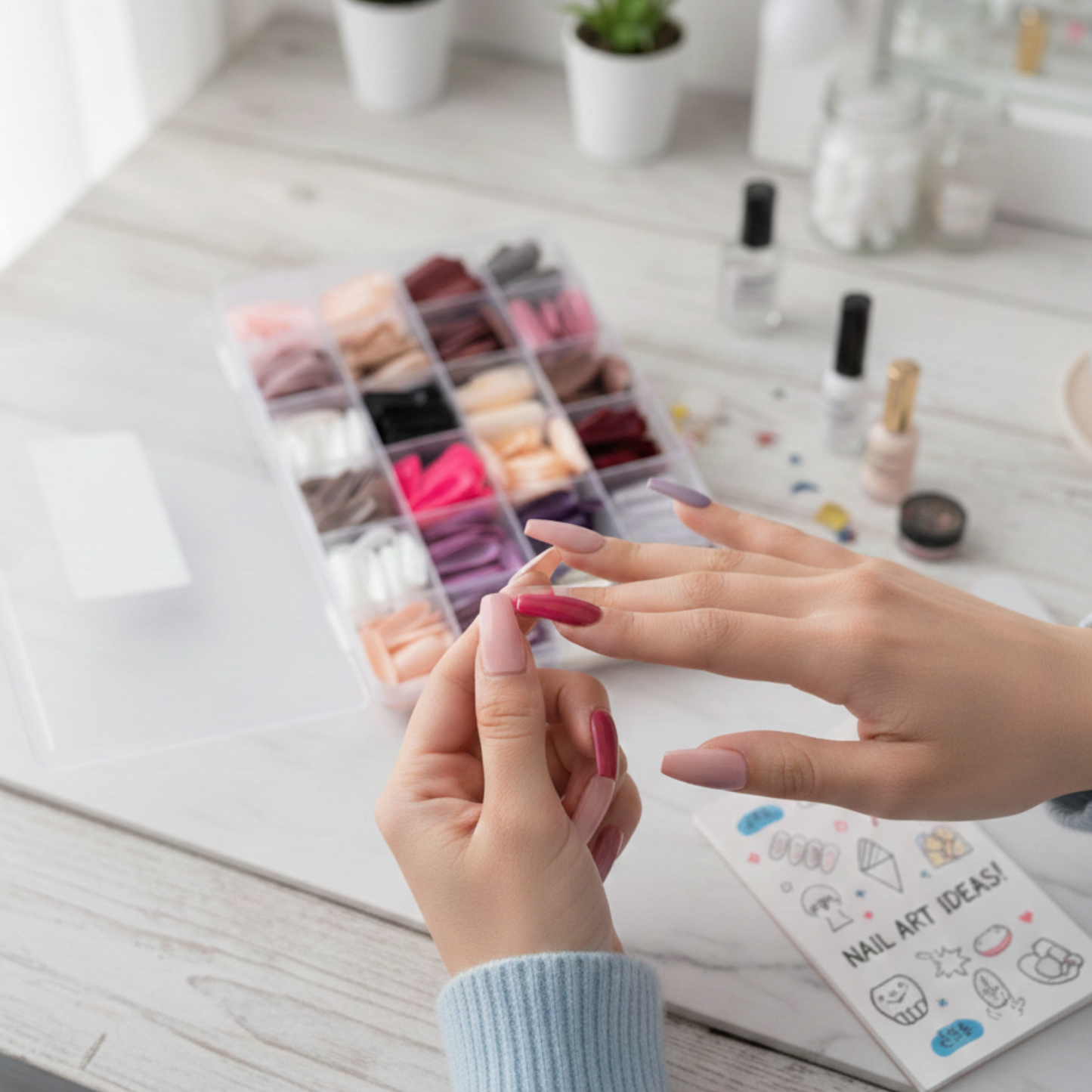 576 Pcs Professional Fake Nails Set with Nail Glue – Multicolor ABS Acrylic Artificial Nails for Manicure, Nail Extensions & Nail Art 🔥 Upto 68% OFF