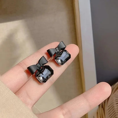 Black Alloy Stud Earrings for Women – Modern Minimalist Aluminium Plated Ear Studs | Trendy Lightweight Jewelry for Girls 🔥 60% OFF – LAST DAY SALE