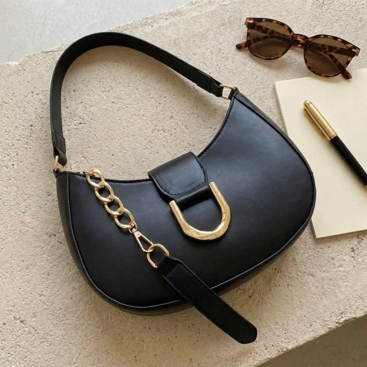 Girls Black PU Leather Handbag – Stylish Plain Mini Tote Bag with Top Handle | Trendy Shoulder Bag for Girls 🔥 60% OFF – LAST DAY SALE