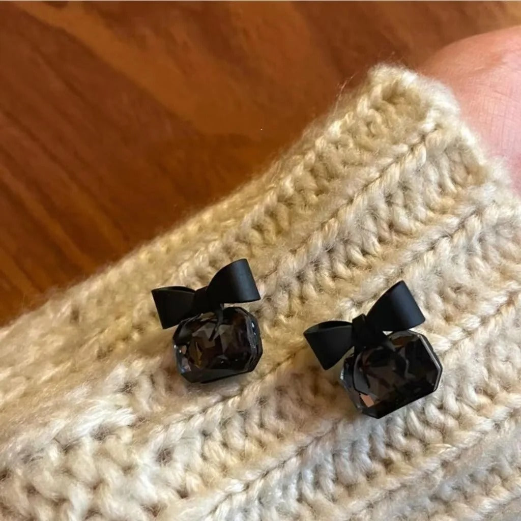 Black Alloy Stud Earrings for Women – Modern Minimalist Aluminium Plated Ear Studs | Trendy Lightweight Jewelry for Girls 🔥 60% OFF – LAST DAY SALE