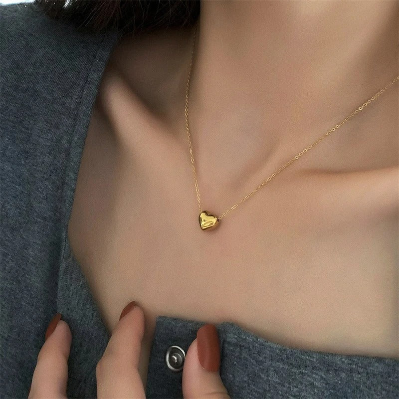 Stainless Steel Heart Pendant Necklace for Women – Gold Love Heart Necklace | Elegant Adjustable Chain Fashion Jewelry for Girls Pakistan 🔥 68% OFF