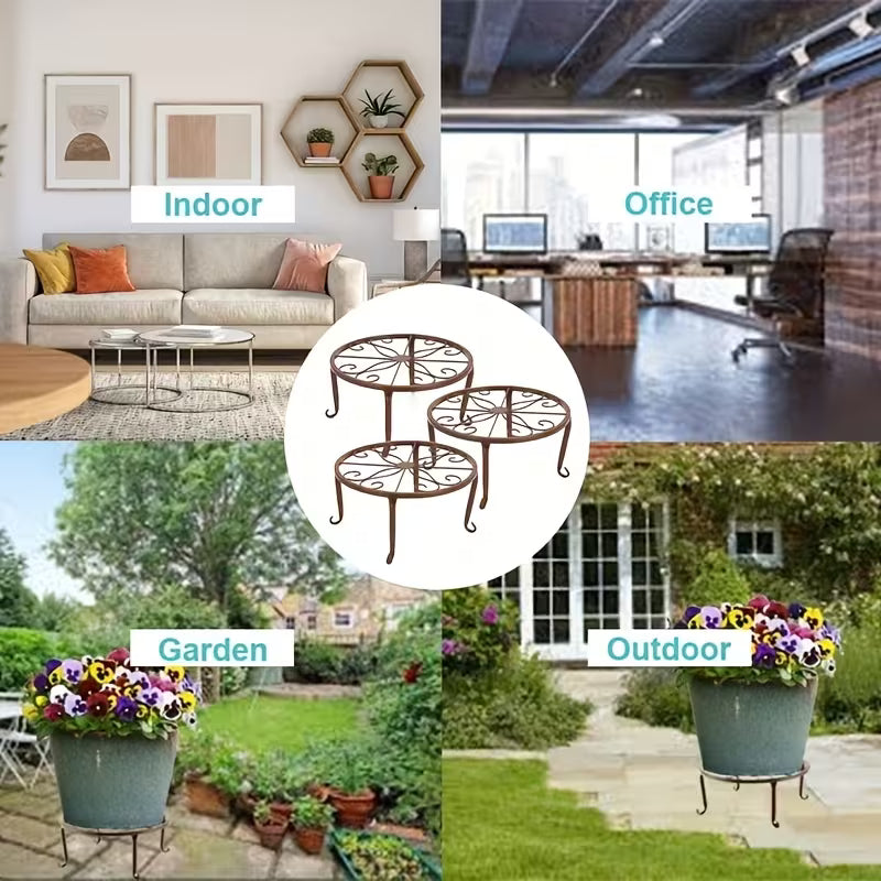 Modern Metal Plant Stand – Iron Indoor Outdoor Flower Pot Stand Rack | Black & Golden Round Plant Holder for Home Decor 🔥 60% OFF – LAST DAY SALE