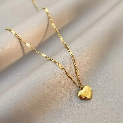 Stainless Steel Heart Pendant Necklace for Women – Gold Love Heart Necklace | Elegant Adjustable Chain Fashion Jewelry for Girls Pakistan 🔥 68% OFF