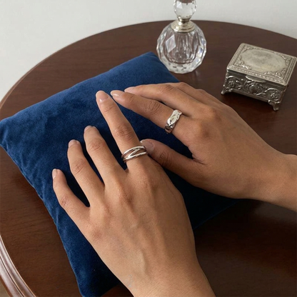 2 Pcs Silver Plated Adjustable Rings Set for Women – Alloy Minimalist Korean Style Couple Rings | Trendy Stackable Fashion Jewelry 🔥 60% OFF – LAST DAY SALE