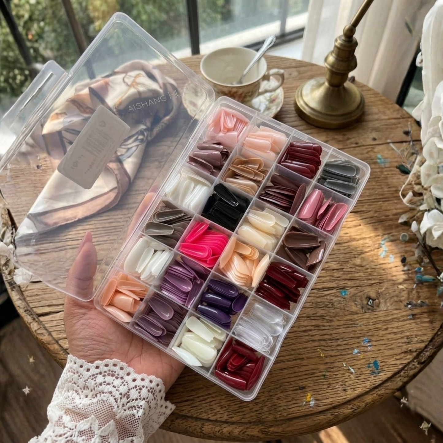 576 Pcs Professional Fake Nails Set with Nail Glue – Multicolor ABS Acrylic Artificial Nails for Manicure, Nail Extensions & Nail Art 🔥 Upto 68% OFF
