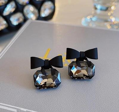 Black Alloy Stud Earrings for Women – Modern Minimalist Aluminium Plated Ear Studs | Trendy Lightweight Jewelry for Girls 🔥 60% OFF – LAST DAY SALE