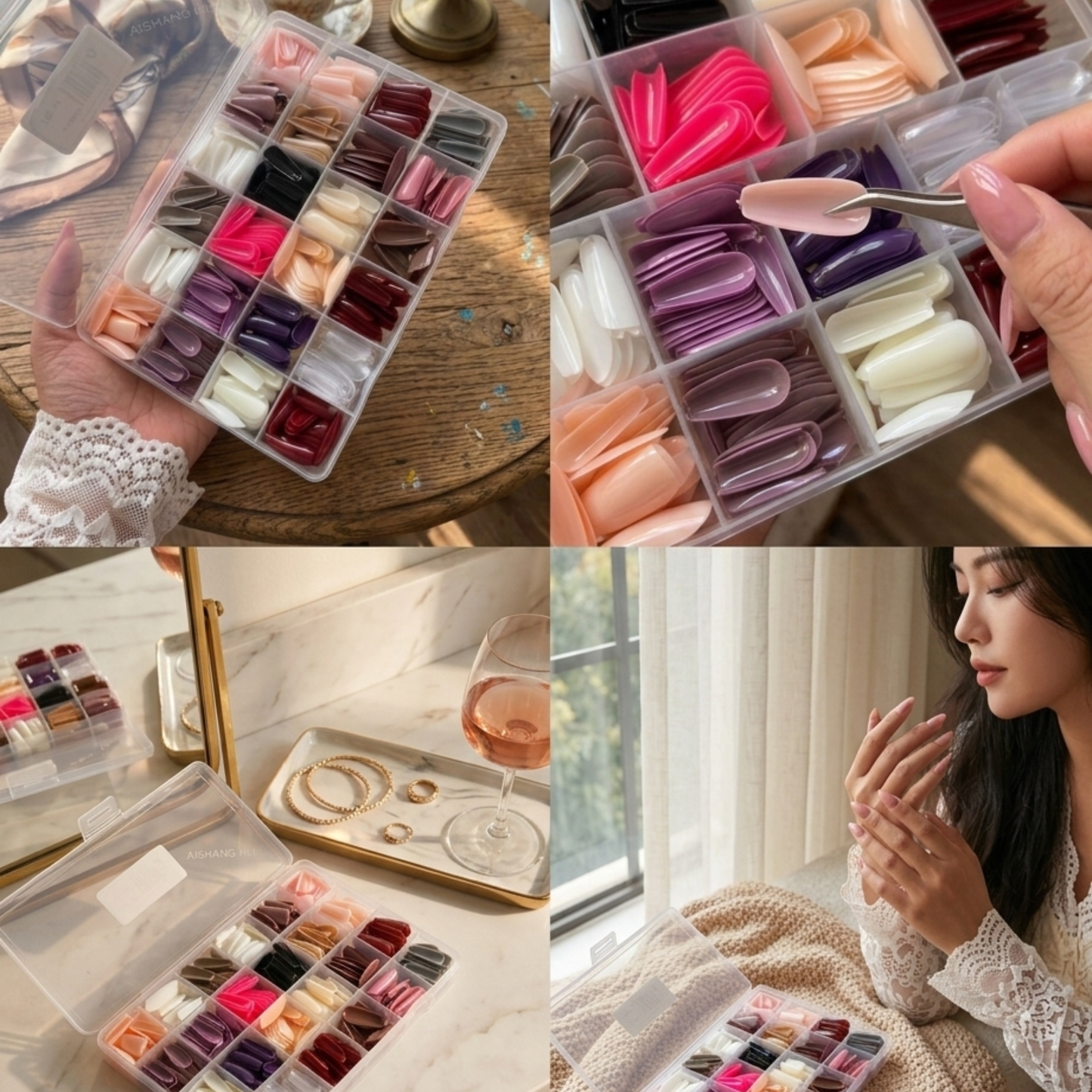 576 Pcs Professional Fake Nails Set with Nail Glue – Multicolor ABS Acrylic Artificial Nails for Manicure, Nail Extensions & Nail Art 🔥 Upto 68% OFF