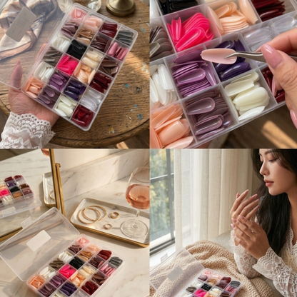 576 Pcs Professional Fake Nails Set with Nail Glue – Multicolor ABS Acrylic Artificial Nails for Manicure, Nail Extensions & Nail Art 🔥 Upto 68% OFF