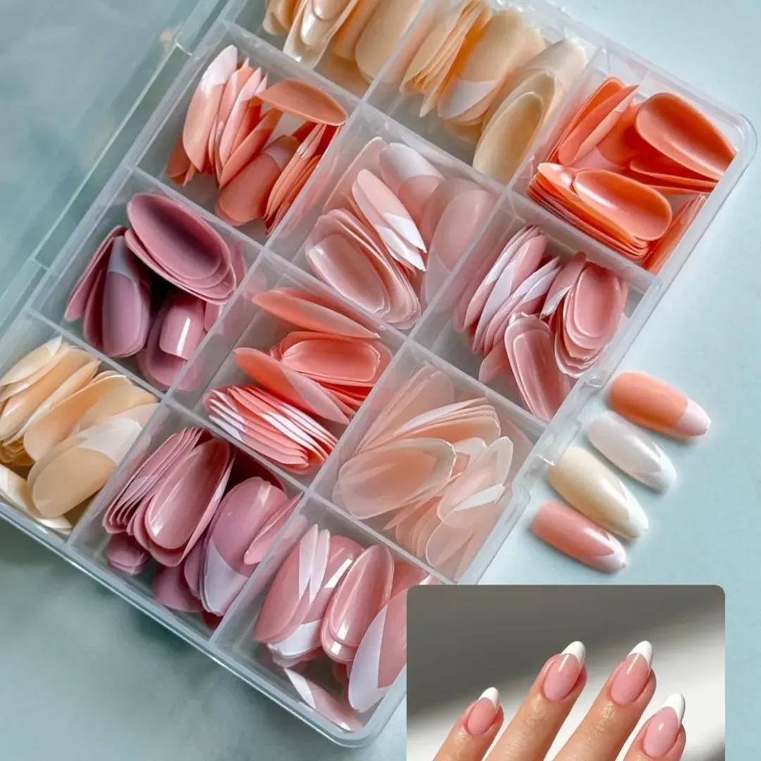 144 PCS French Style Press On Nails for Women – Nude Multicolor ABS Artificial Nails | Salon Quality Stick On Fake Nails for Daily Wear, Eid & Wedding 🔥 60% OFF – LAST DAY SALE