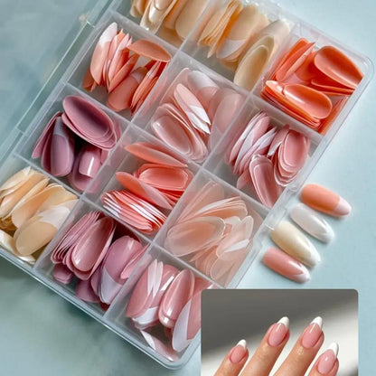 144 PCS French Style Press On Nails for Women – Nude Multicolor ABS Artificial Nails | Salon Quality Stick On Fake Nails for Daily Wear, Eid & Wedding 🔥 60% OFF – LAST DAY SALE