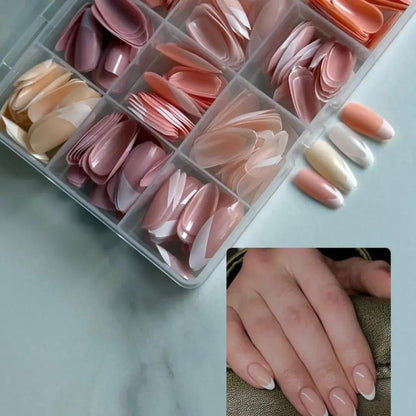 144 PCS French Style Press On Nails for Women – Nude Multicolor ABS Artificial Nails | Salon Quality Stick On Fake Nails for Daily Wear, Eid & Wedding 🔥 60% OFF – LAST DAY SALE