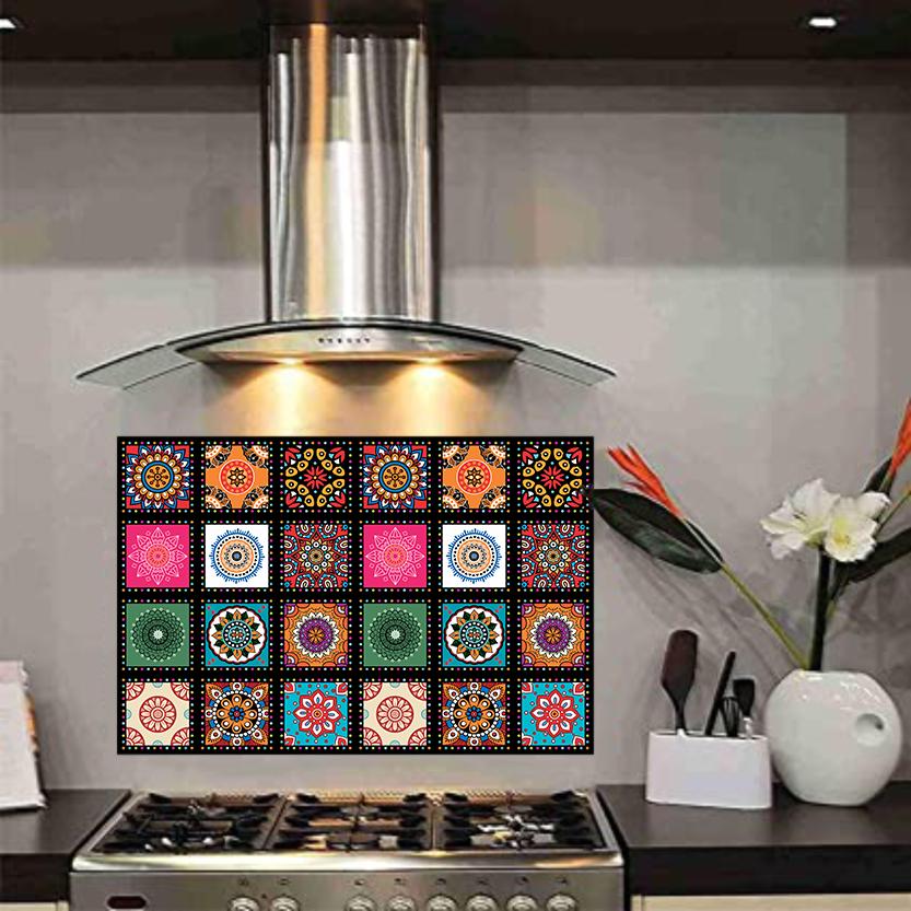 Self Adhesive Stickers Pack of 12 – Multicolor Decorative Tile Stickers | Waterproof Removable Home Decor Stickers 🔥 60% OFF – LAST DAY SALE