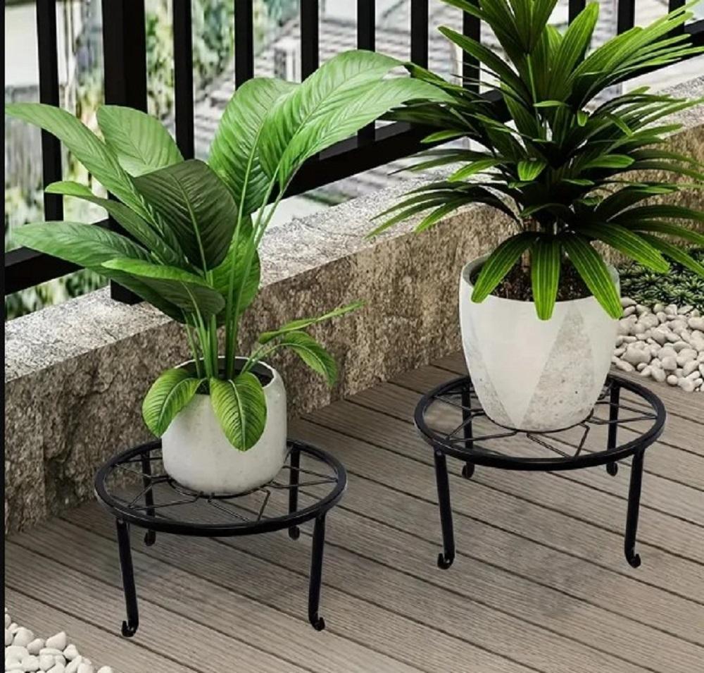 Modern Metal Plant Stand – Iron Indoor Outdoor Flower Pot Stand Rack | Black & Golden Round Plant Holder for Home Decor 🔥 60% OFF – LAST DAY SALE