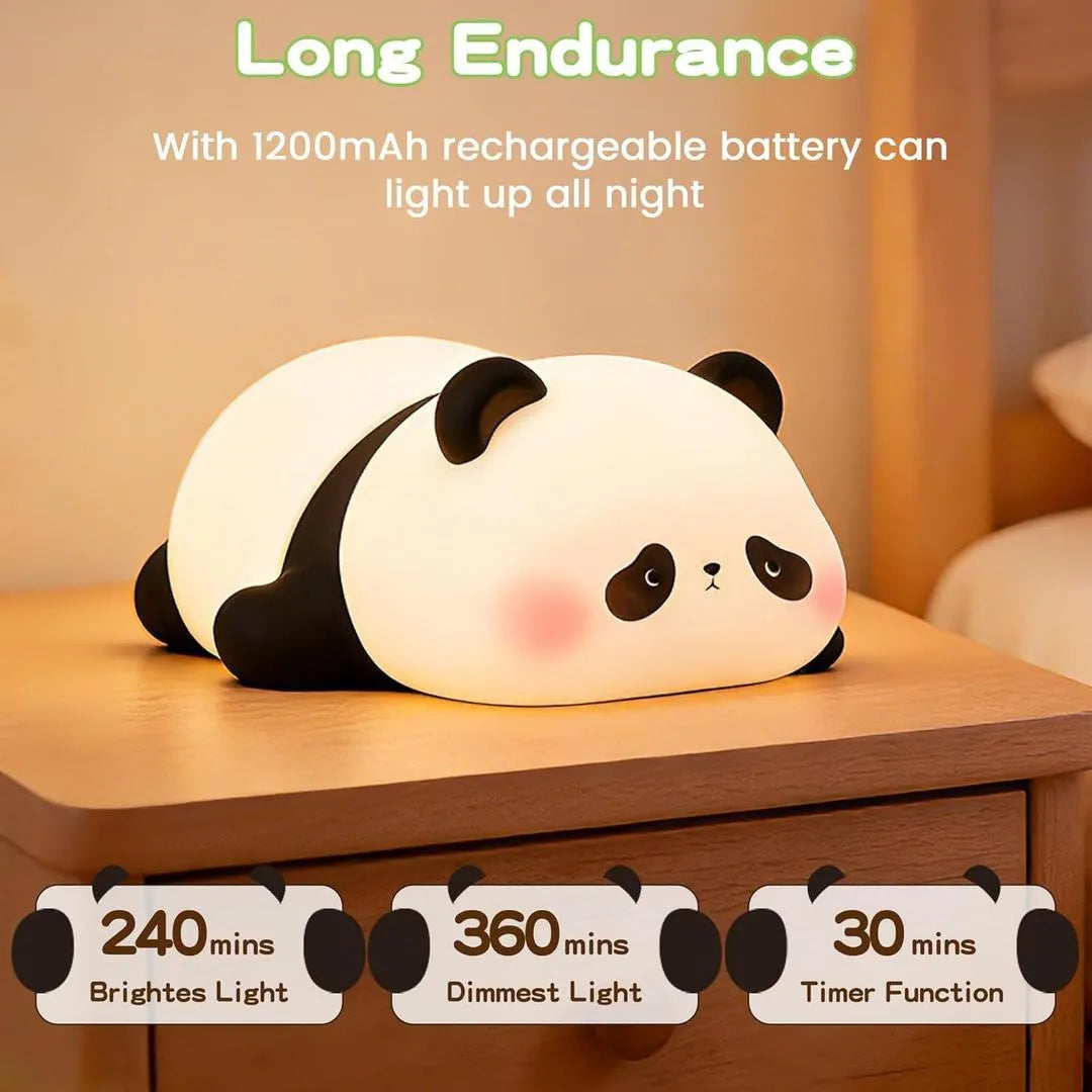 Rechargeable Panda Night Lamp – Cute Silicone LED Bedside Light for Kids & Bedroom | Soft Warm Glow Touch Lamp 🔥 60% OFF – LAST DAY SALE