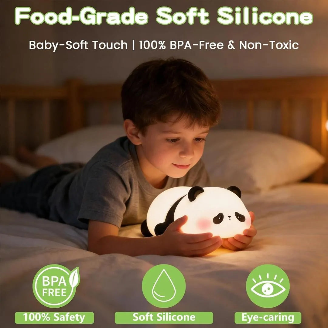 Rechargeable Panda Night Lamp – Cute Silicone LED Bedside Light for Kids & Bedroom | Soft Warm Glow Touch Lamp 🔥 60% OFF – LAST DAY SALE