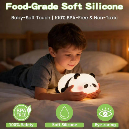 Rechargeable Panda Night Lamp – Cute Silicone LED Bedside Light for Kids & Bedroom | Soft Warm Glow Touch Lamp 🔥 60% OFF – LAST DAY SALE