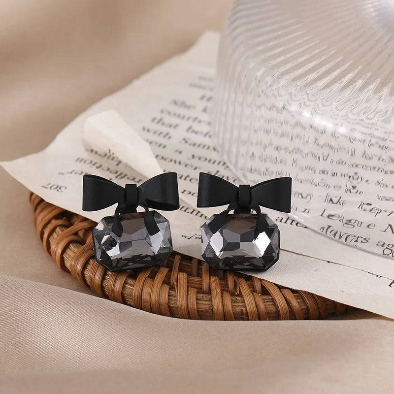Black Alloy Stud Earrings for Women – Modern Minimalist Aluminium Plated Ear Studs | Trendy Lightweight Jewelry for Girls 🔥 60% OFF – LAST DAY SALE
