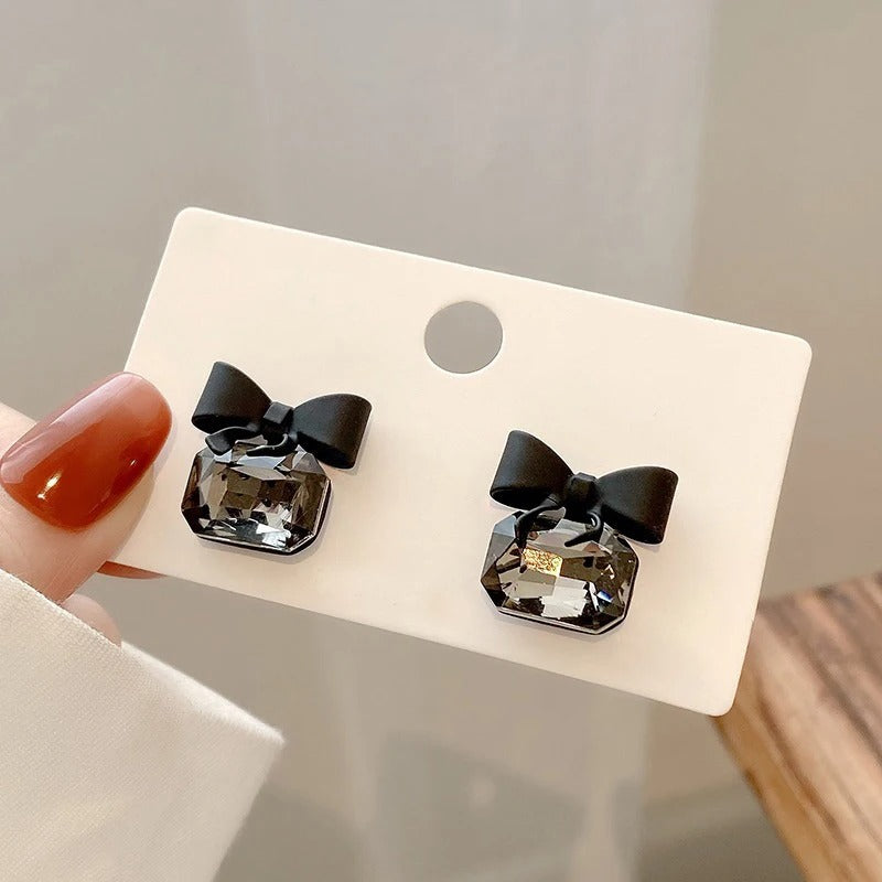 Black Alloy Stud Earrings for Women – Modern Minimalist Aluminium Plated Ear Studs | Trendy Lightweight Jewelry for Girls 🔥 60% OFF – LAST DAY SALE