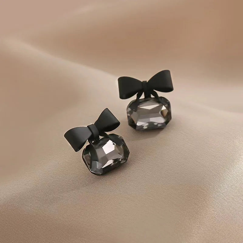 Black Alloy Stud Earrings for Women – Modern Minimalist Aluminium Plated Ear Studs | Trendy Lightweight Jewelry for Girls 🔥 60% OFF – LAST DAY SALE