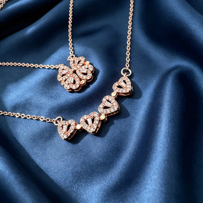 Magnetic 4 Leaf Clover Heart Necklace for Women – Golden Adjustable Pendant Necklace | Trendy Elegant Fashion Jewelry Pakistan 🔥 60% OFF – LAST DAY SALE
