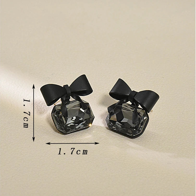 Black Alloy Stud Earrings for Women – Modern Minimalist Aluminium Plated Ear Studs | Trendy Lightweight Jewelry for Girls 🔥 60% OFF – LAST DAY SALE