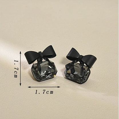 Black Alloy Stud Earrings for Women – Modern Minimalist Aluminium Plated Ear Studs | Trendy Lightweight Jewelry for Girls 🔥 60% OFF – LAST DAY SALE