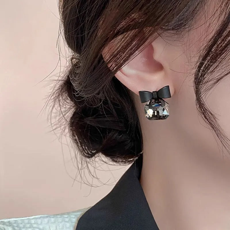 Black Alloy Stud Earrings for Women – Modern Minimalist Aluminium Plated Ear Studs | Trendy Lightweight Jewelry for Girls 🔥 60% OFF – LAST DAY SALE